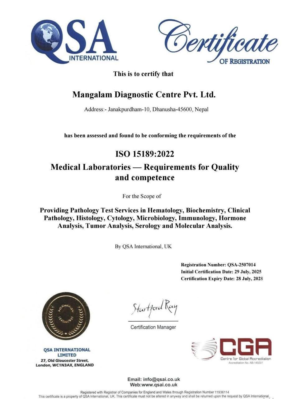 ISO 15189:2022 Certified